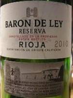 baronDeLey rioja resv 2010
